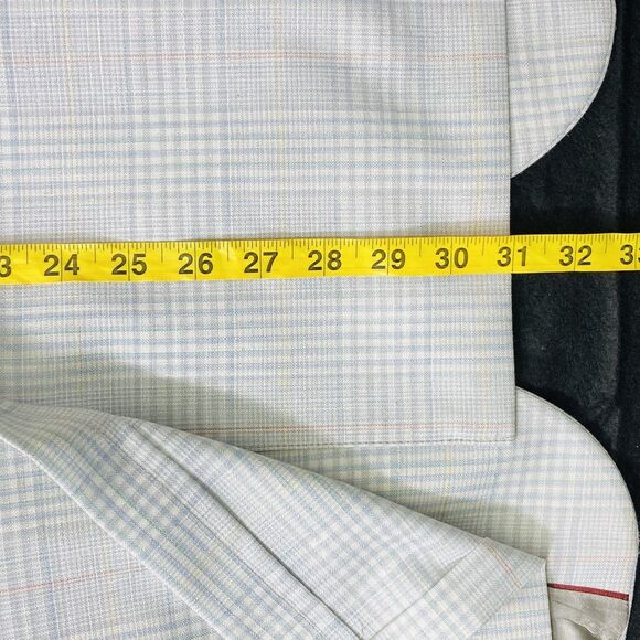 Jaymar Ruby Sport Coat Vintage Plaid White Blue 40 42 Preppy Academia 1980s Y2K - Picture 10 of 16